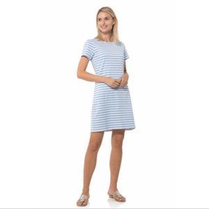 Sail to Sable | Blue and White Striped Shift T-Shirt Dress